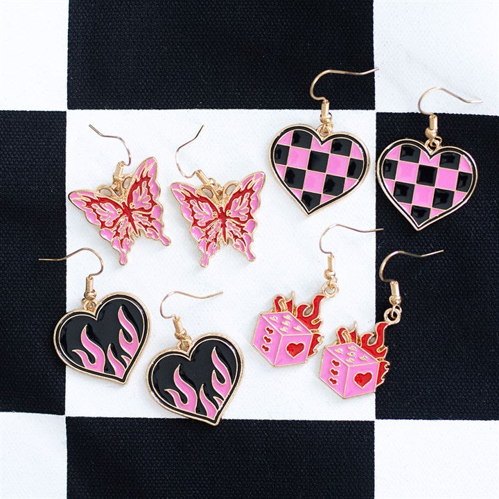 Burning Dice Earrings