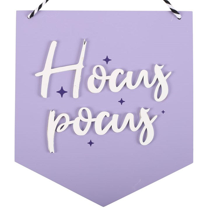 Purple Hocus Pocus Hanging Sign